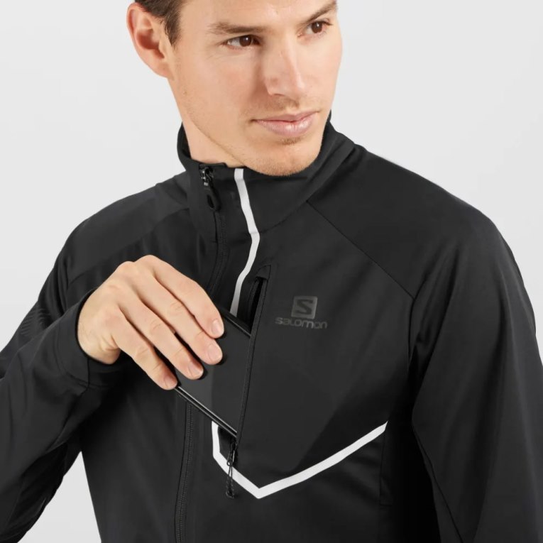 Chaquetas Salomon Gore Tex Infinium Windstopper Pro Hombre Negros | MX LRJG472